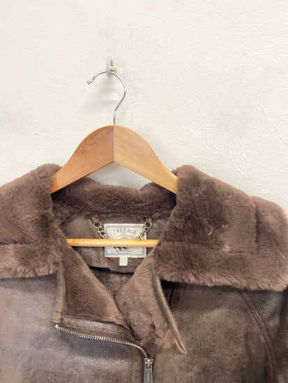 Fabulous Fat Face Aviator jacket UK 12 Brown faux SR006