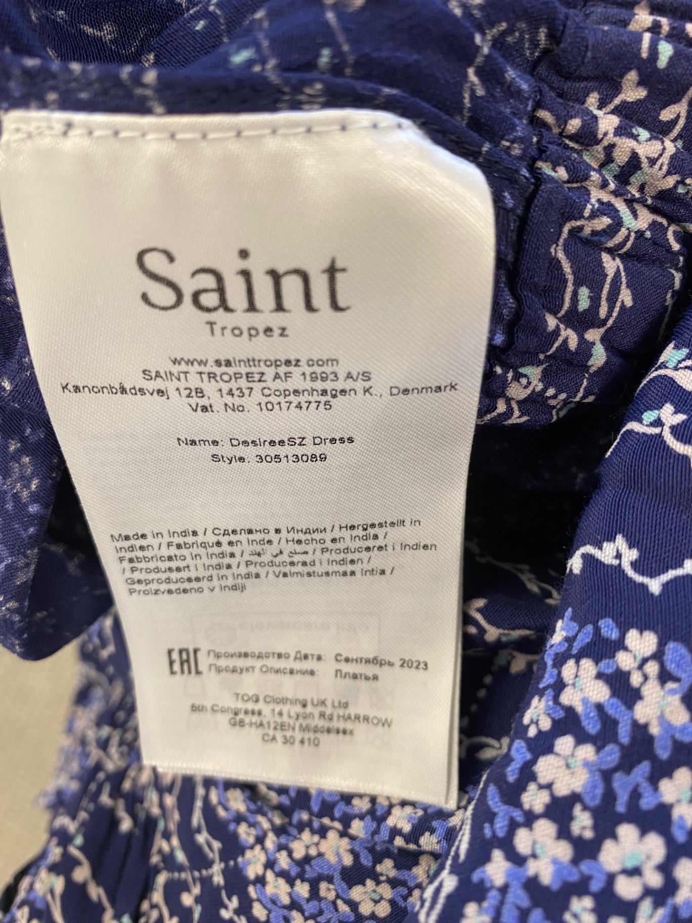 Fabulous Saint Tropez Desiree Maxi Dress UkM Blue boho chic SR006