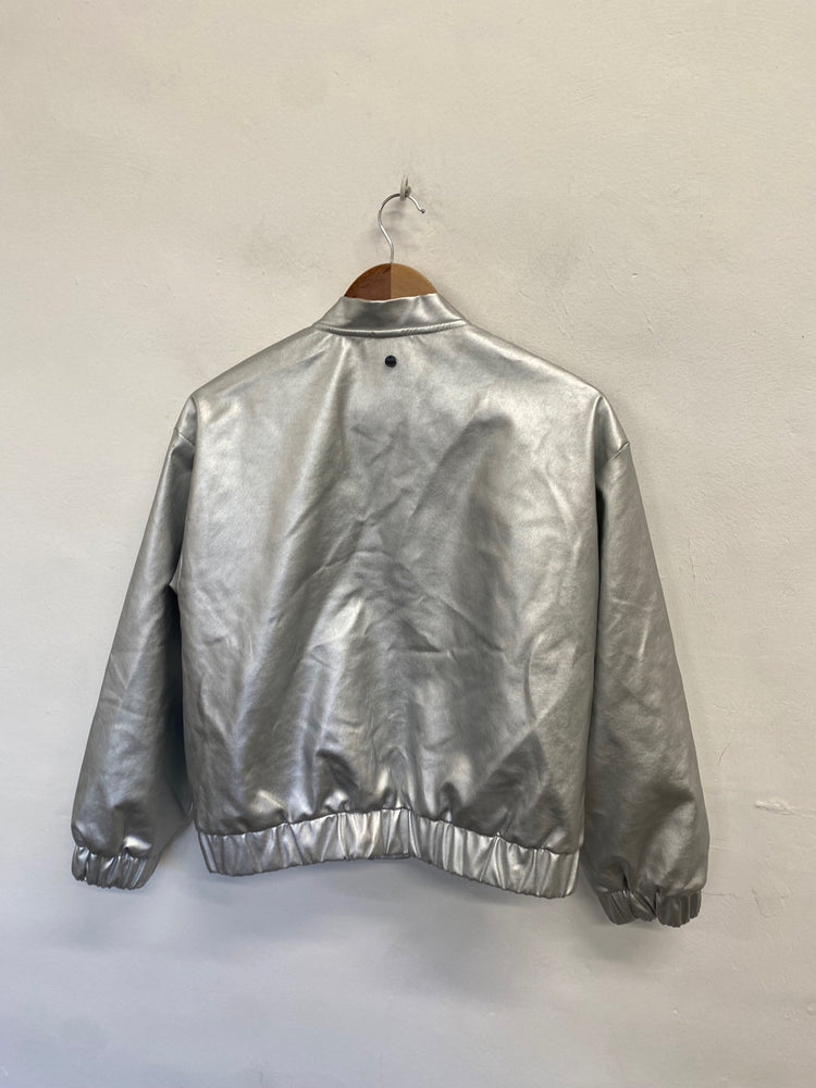 Fabulous Numph Bomber Jacket UK 10 Silver new SR006