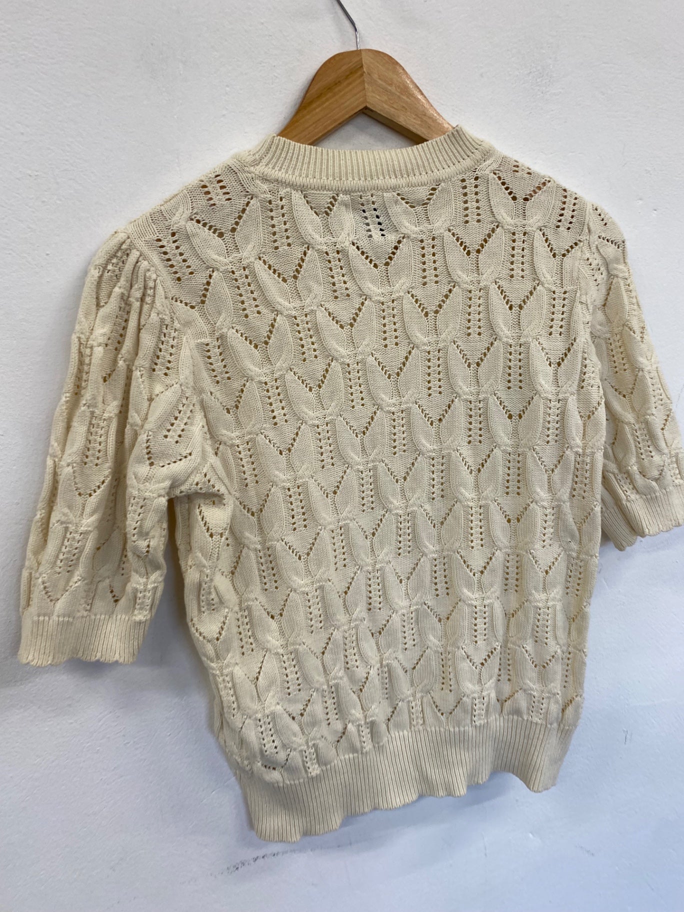 Fabulous Numph crochet retro Sweater UKS Cream SR006