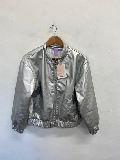 Fabulous Numph Bomber Jacket UK 10 Silver new SR006