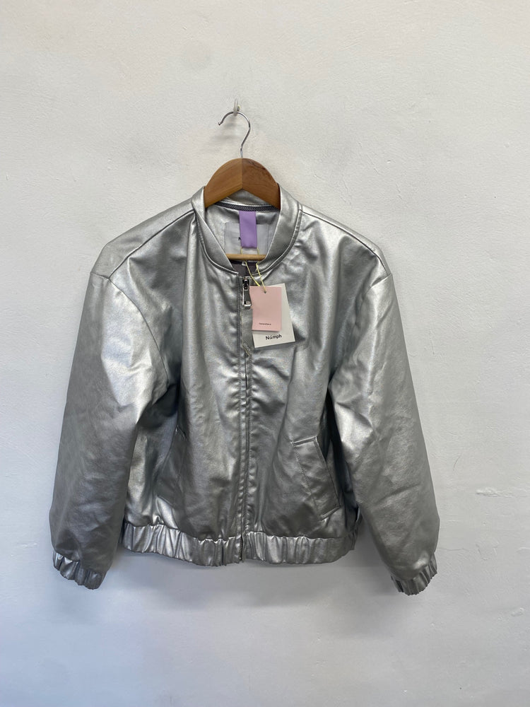Fabulous Numph Bomber Jacket UK 10 Silver new SR006