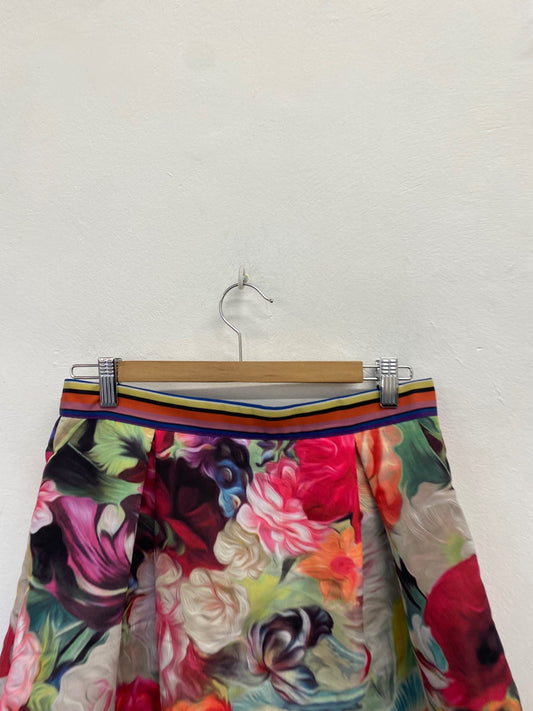 Fabulous Ted Baker Midi Skirt UK 12 Multicolor floral CS001