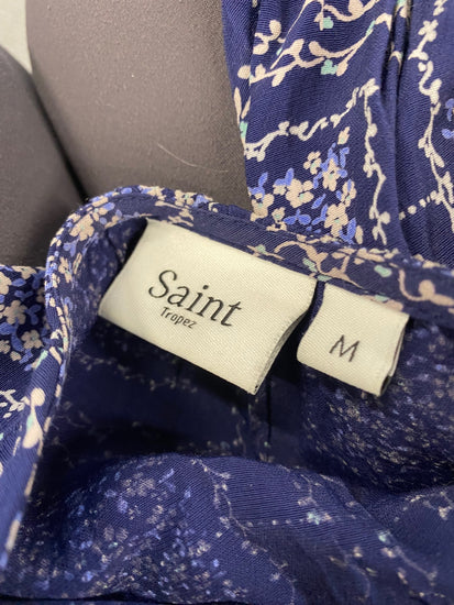 Fabulous Saint Tropez Desiree Maxi Dress UkM Blue boho chic SR006