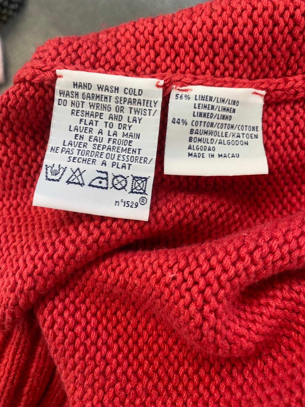 Fabulous Polo Ralph linen blend Lauren Sweater UkL Cherry Red LO442