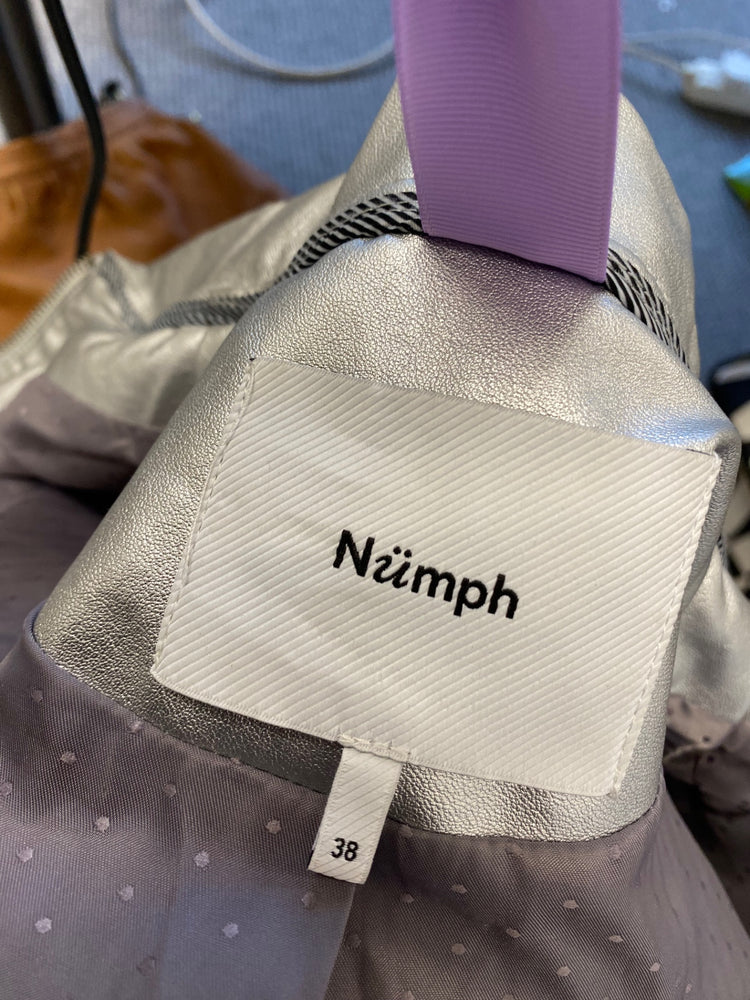 Fabulous Numph Bomber Jacket UK 10 Silver new SR006