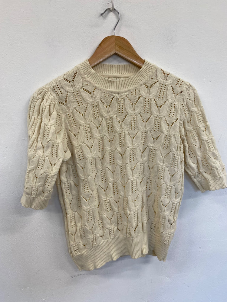 Fabulous Numph crochet retro Sweater UKS Cream SR006