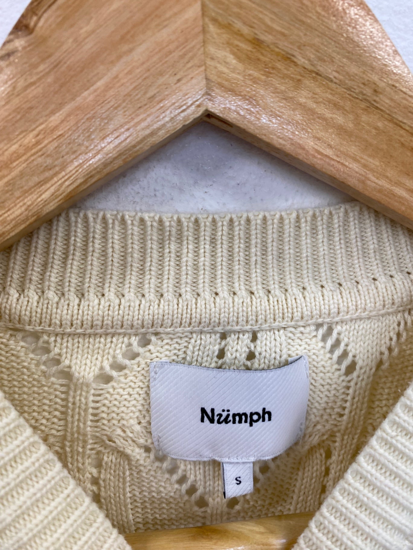 Fabulous Numph crochet retro Sweater UKS Cream SR006