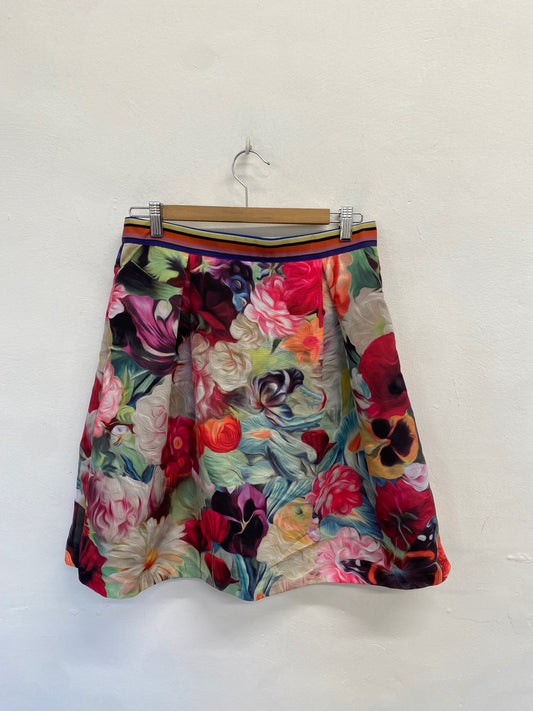 Fabulous Ted Baker Midi Skirt UK 12 Multicolor floral CS001