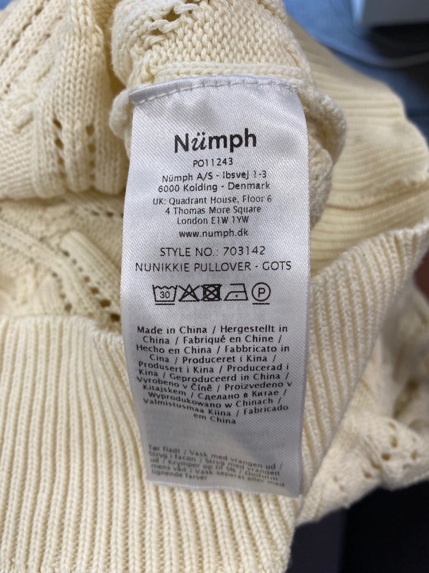 Fabulous Numph crochet retro Sweater UKS Cream SR006