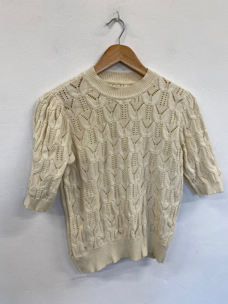 Fabulous Numph crochet retro Sweater UKS Cream SR006