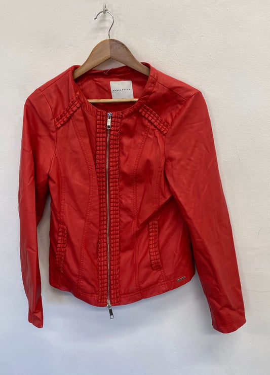 Fabulous Rino & pelle Biker Jacket UK 12 Red SR006