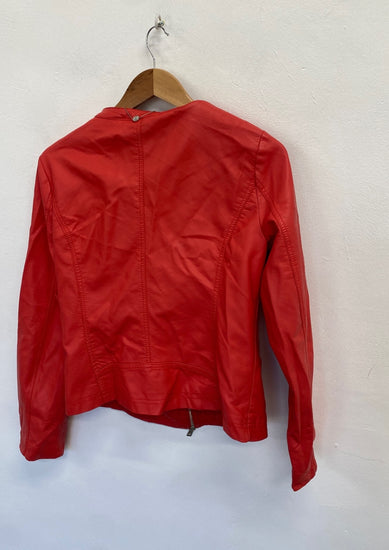 Fabulous Rino & pelle Biker Jacket UK 12 Red SR006