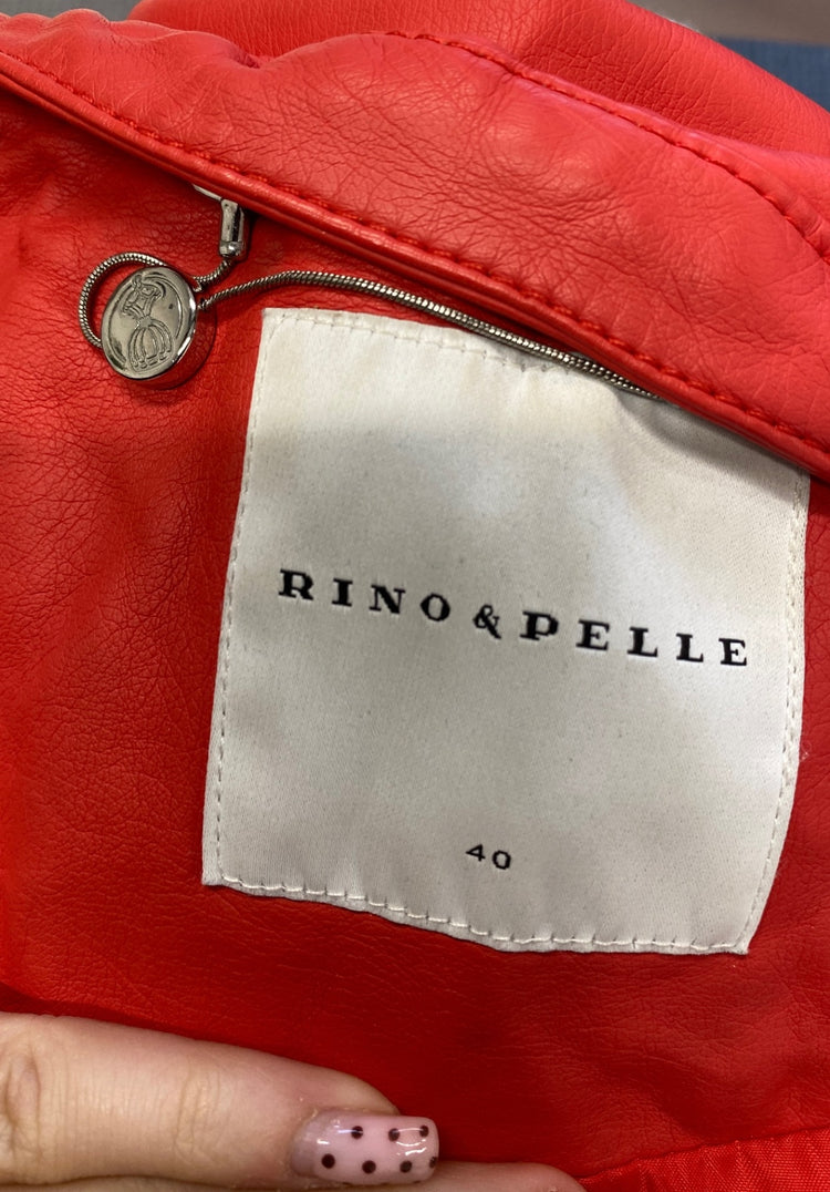 Fabulous Rino & pelle Biker Jacket UK 12 Red SR006