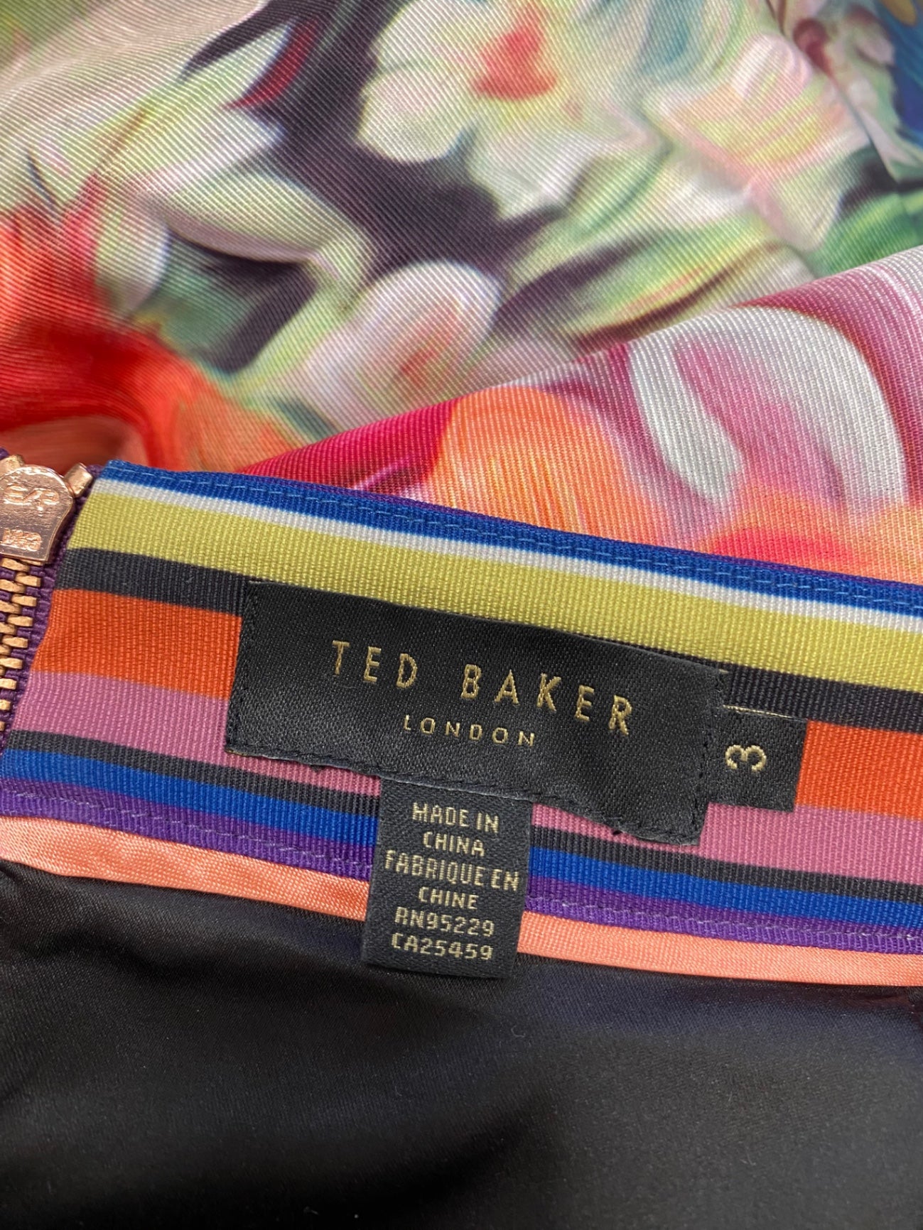 Fabulous Ted Baker Midi Skirt UK 12 Multicolor floral CS001