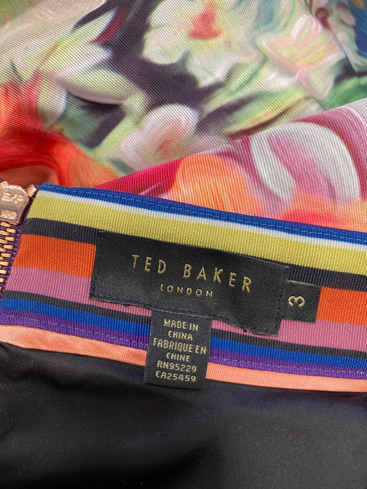 Fabulous Ted Baker Midi Skirt UK 12 Multicolor floral CS001