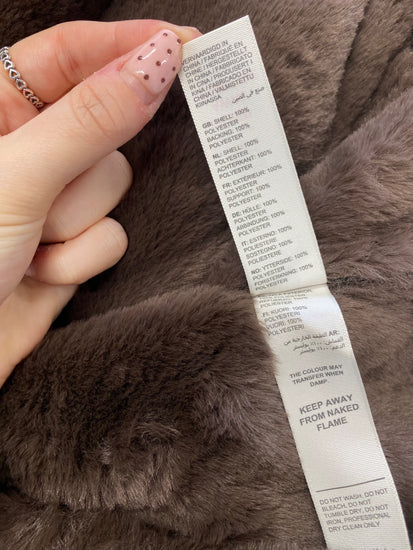 Fabulous Fat Face Aviator jacket UK 12 Brown faux SR006