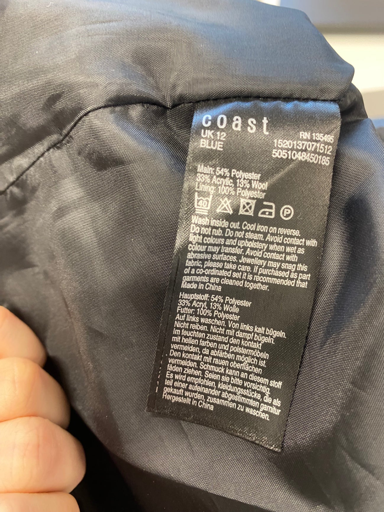 Fabulous Cos Midi Skirt UK 12 Black and Blue abstract CS001