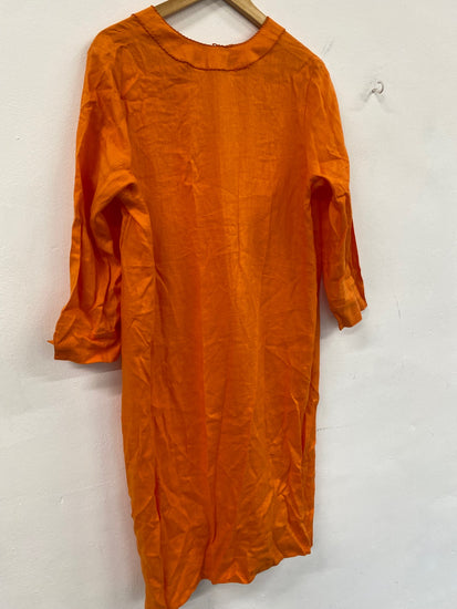 Fabulous NoLogo ethnic linen Dress UKS Orange CS001