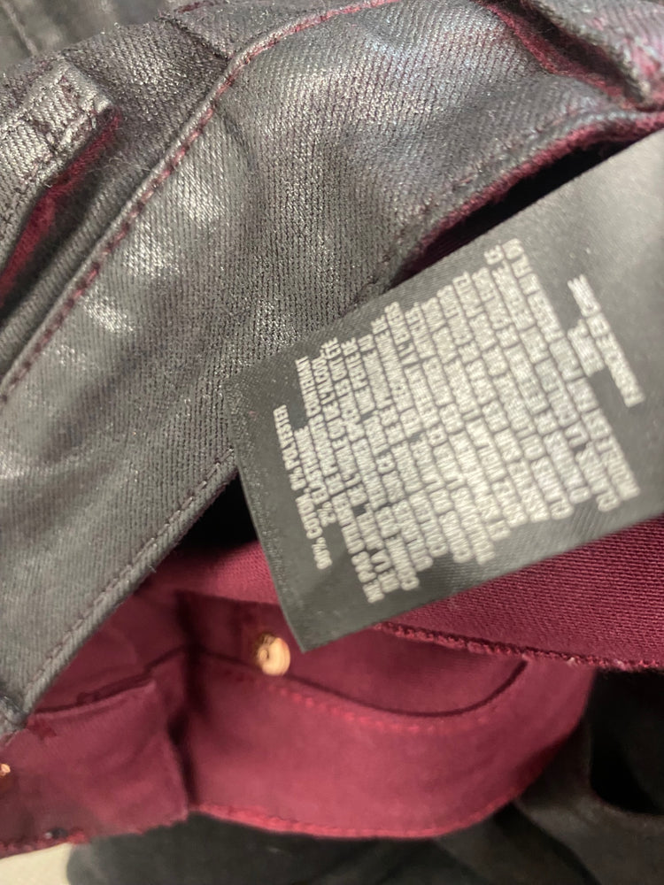 Fabulous Ted Baker Ombray Wet Look Jeans UK8 Black red SM487