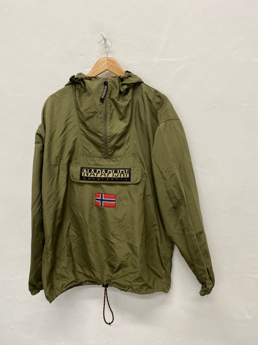 Fabulous NAPAPIJRI rainforest anorak Windbreaker UK L Khaki SW001