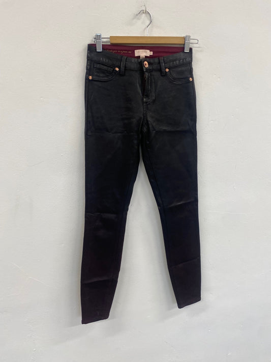 Fabulous Ted Baker Ombray Wet Look Jeans UK8 Black red SM487