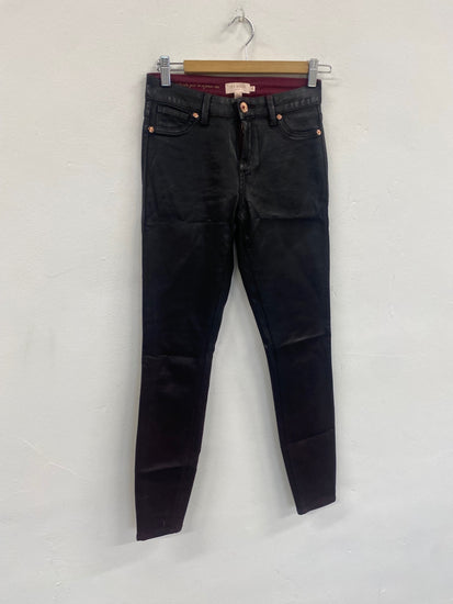 Fabulous Ted Baker Ombray Wet Look Jeans UK8 Black red SM487