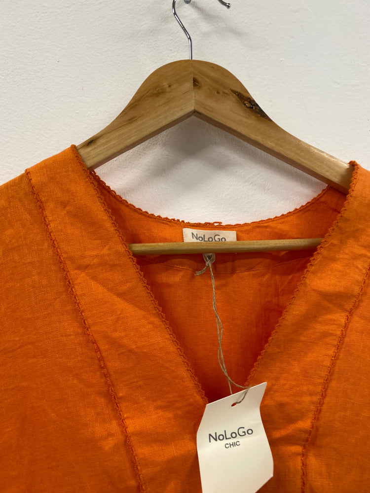 Fabulous NoLogo ethnic linen Dress UKS Orange CS001