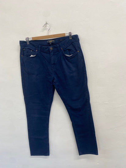 Fabulous Paul Costelloe Chino Trousers UK 34 regular Navy Blue SW001