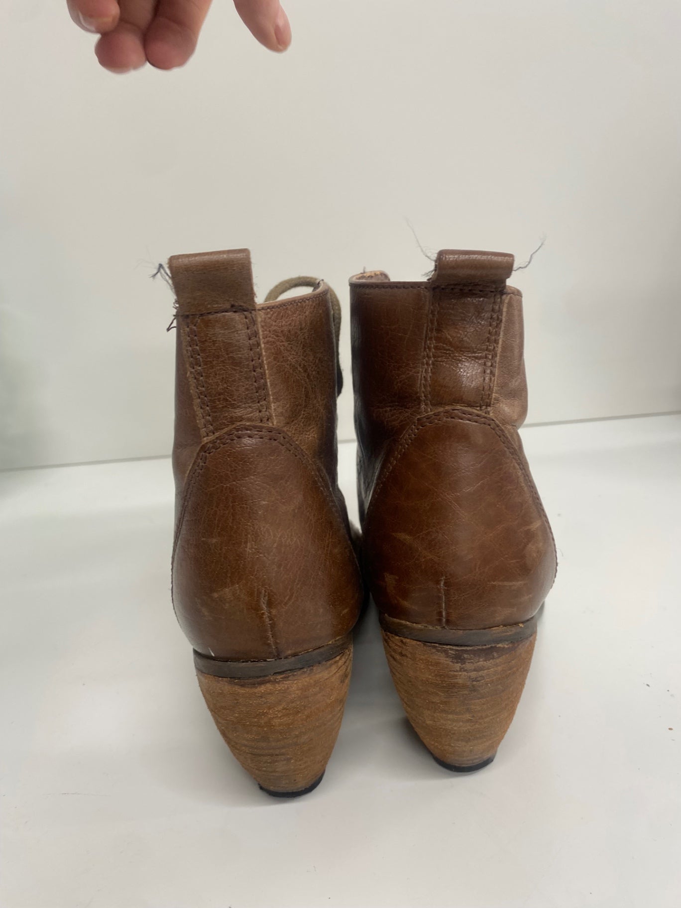 Fabulous Red Herring Y2K laced ankle  Boots UK5 Tan leather AC488