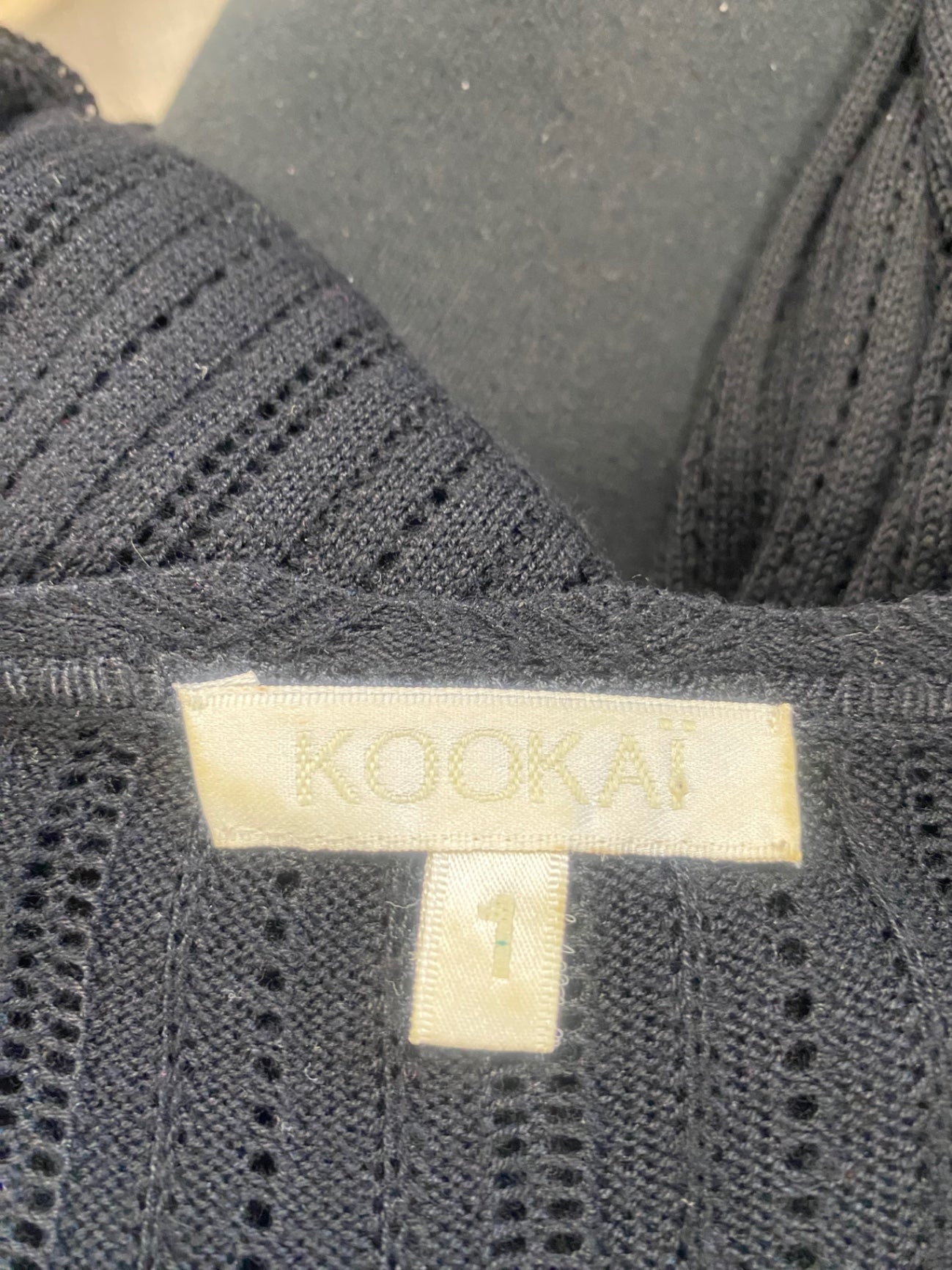 Fabulous Vintage crochet Kookai Dress Uk8 Black y2K AC488