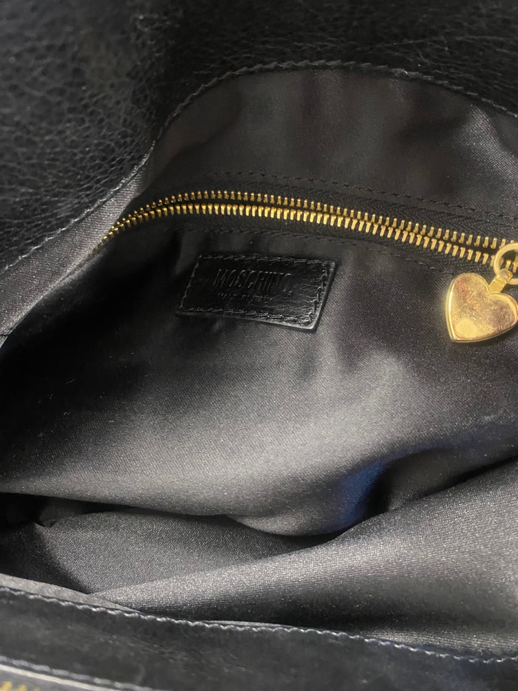 Fabulous Vintage Y2K Moschino Handbag One Size Black Gold hardware SM487