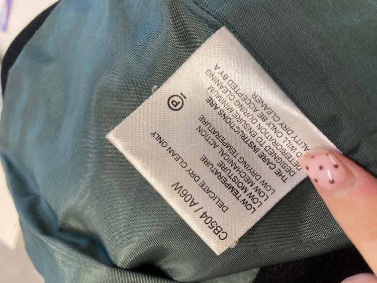 Fabulous Whistles Pea coat jacket UK 8 Black wool blend AC488