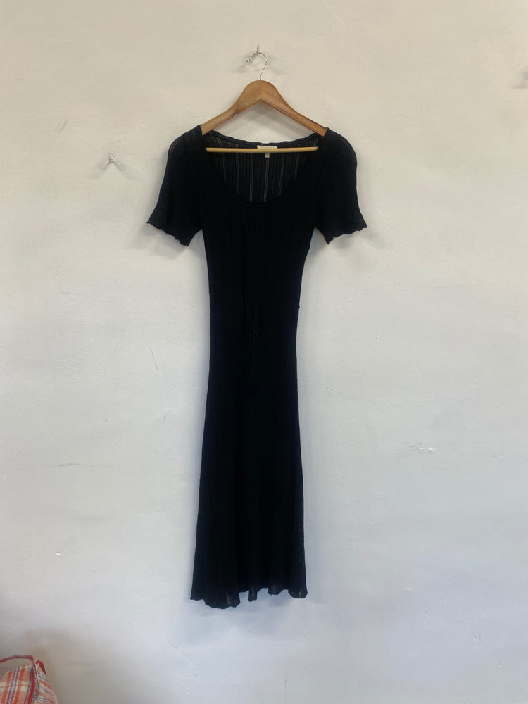 Fabulous Vintage crochet Kookai Dress Uk8 Black y2K AC488