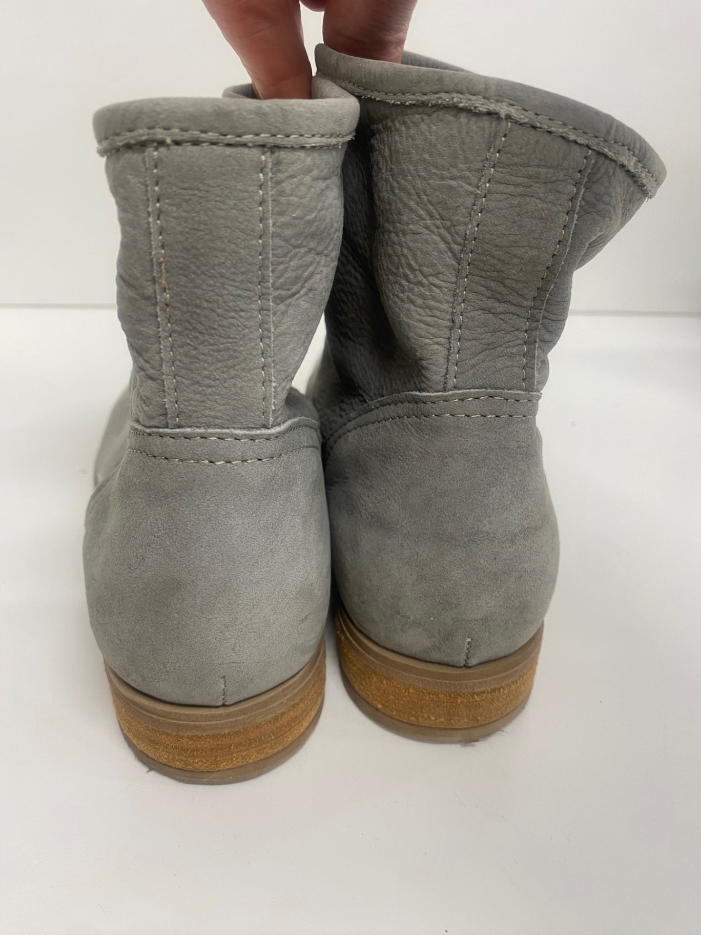 Fabulous Next buttersoft leather suede ankle  Boots UK5 petrol Grey AC488