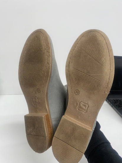 Fabulous Next buttersoft leather suede ankle  Boots UK5 petrol Grey AC488