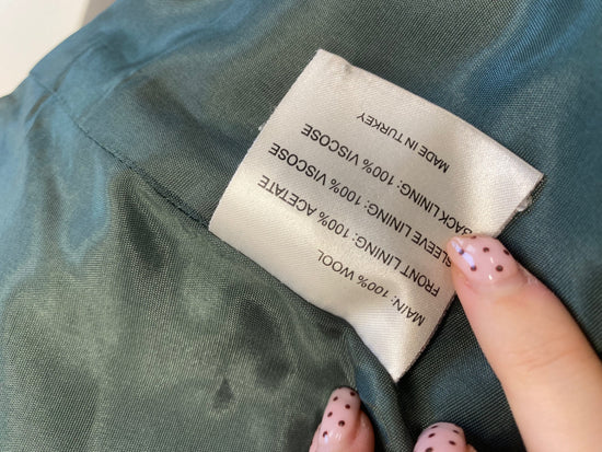 Fabulous Whistles Pea coat jacket UK 8 Black wool blend AC488