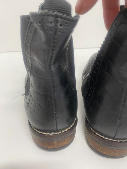 Fabulous Dune Brogued Leather ankle Boots UK5 Black Classic AC488