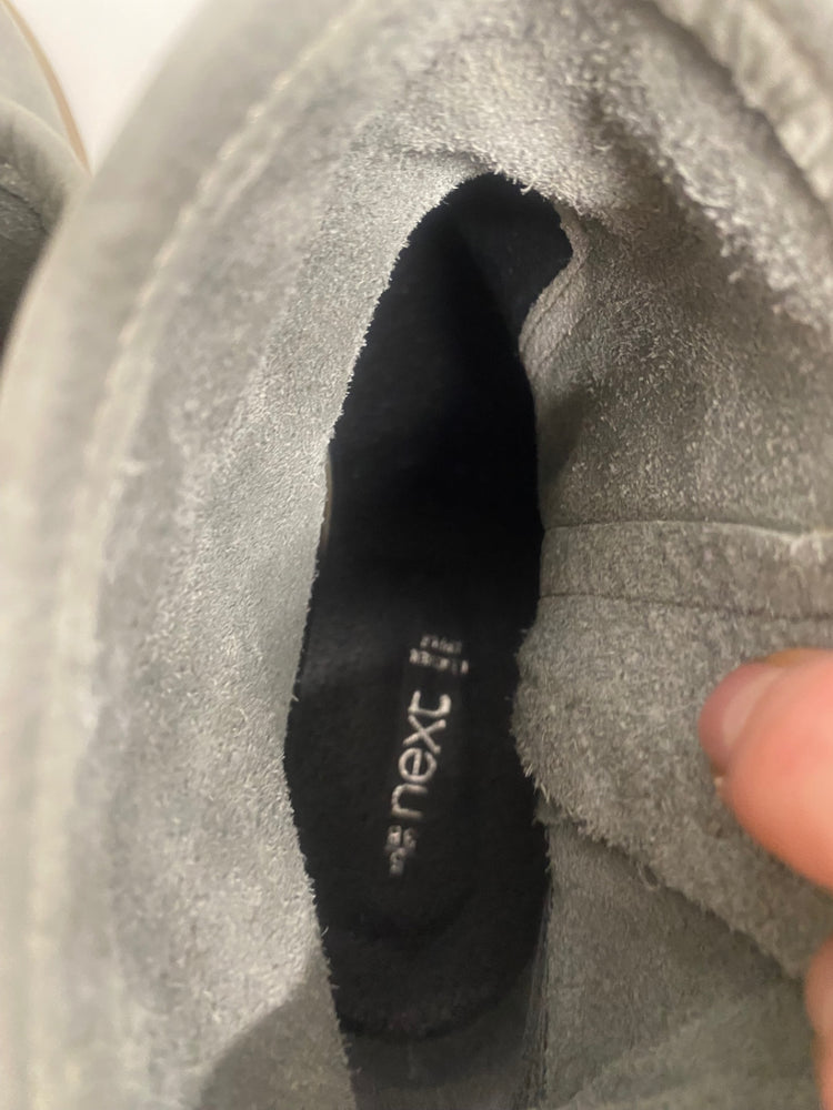 Fabulous Next buttersoft leather suede ankle  Boots UK5 petrol Grey AC488