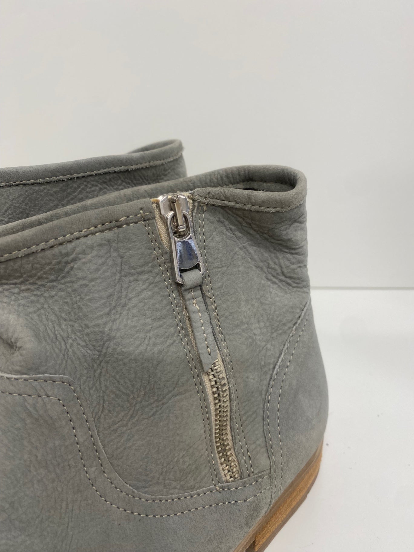 Fabulous Next buttersoft leather suede ankle  Boots UK5 petrol Grey AC488