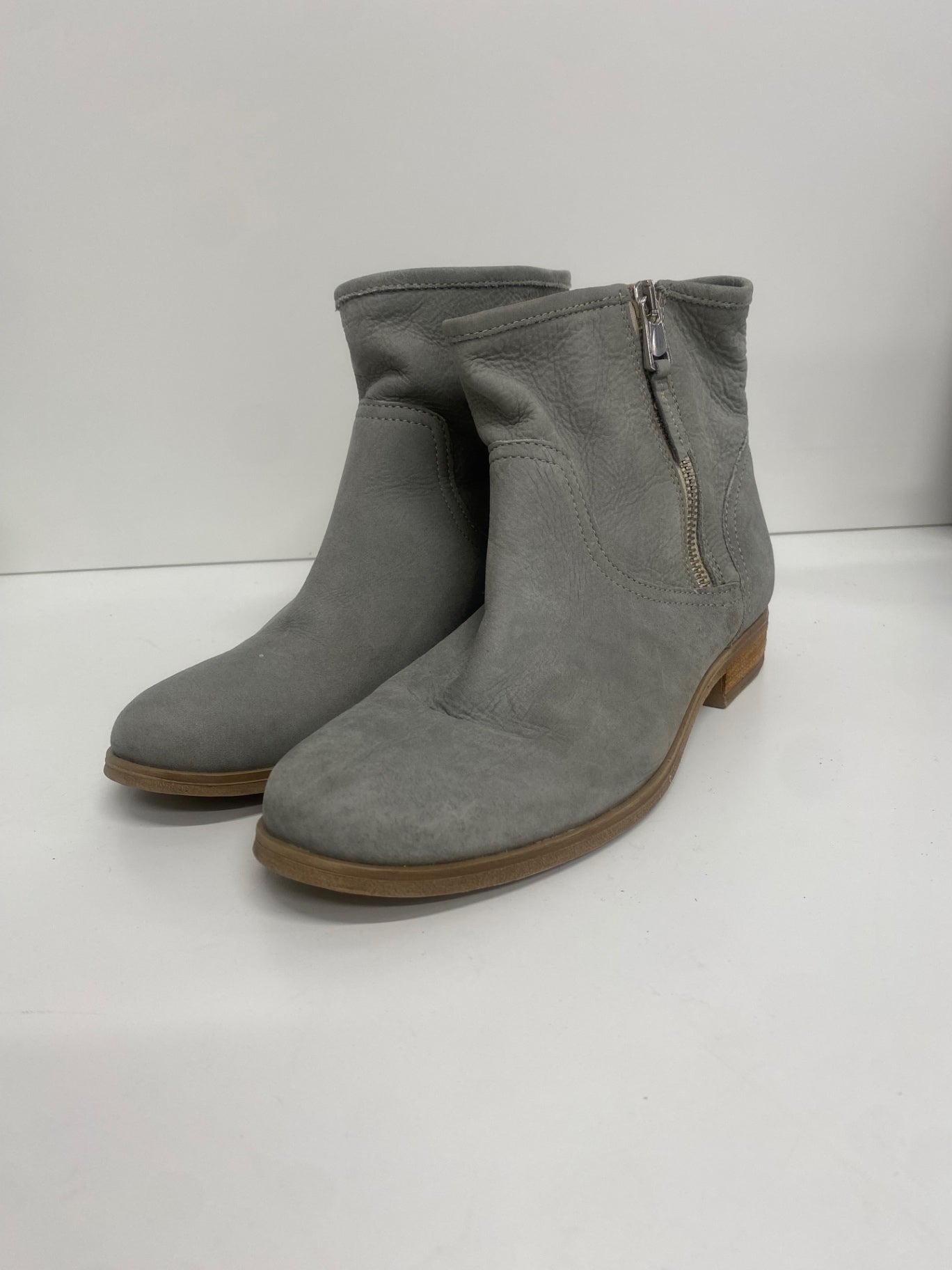 Fabulous Next buttersoft leather suede ankle  Boots UK5 petrol Grey AC488