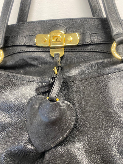 Fabulous Vintage Y2K Moschino Handbag One Size Black Gold hardware SM487