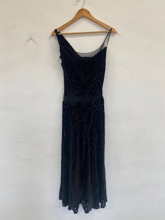 Fabulous Jesire Vintage velvet evening Dress UK10 Black MB489