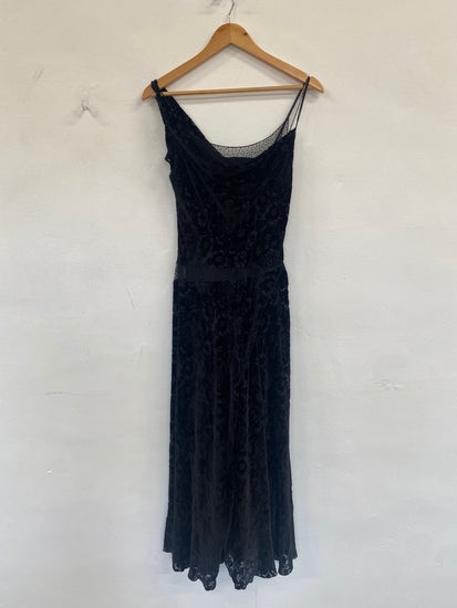 Fabulous Jesire Vintage velvet evening Dress UK10 Black MB489