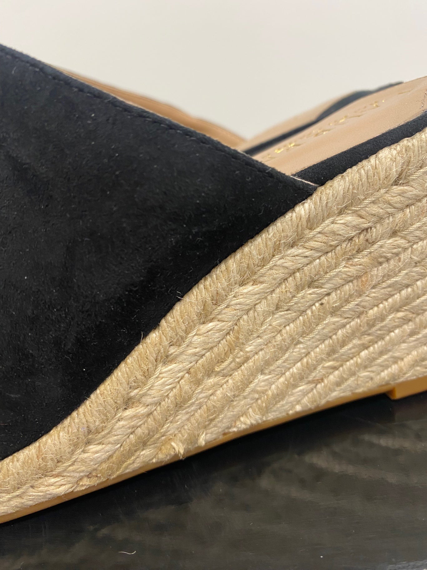 Fabulous Lauren Ralph Lauren Espadrille wedge Shoes UK6 Black LS490