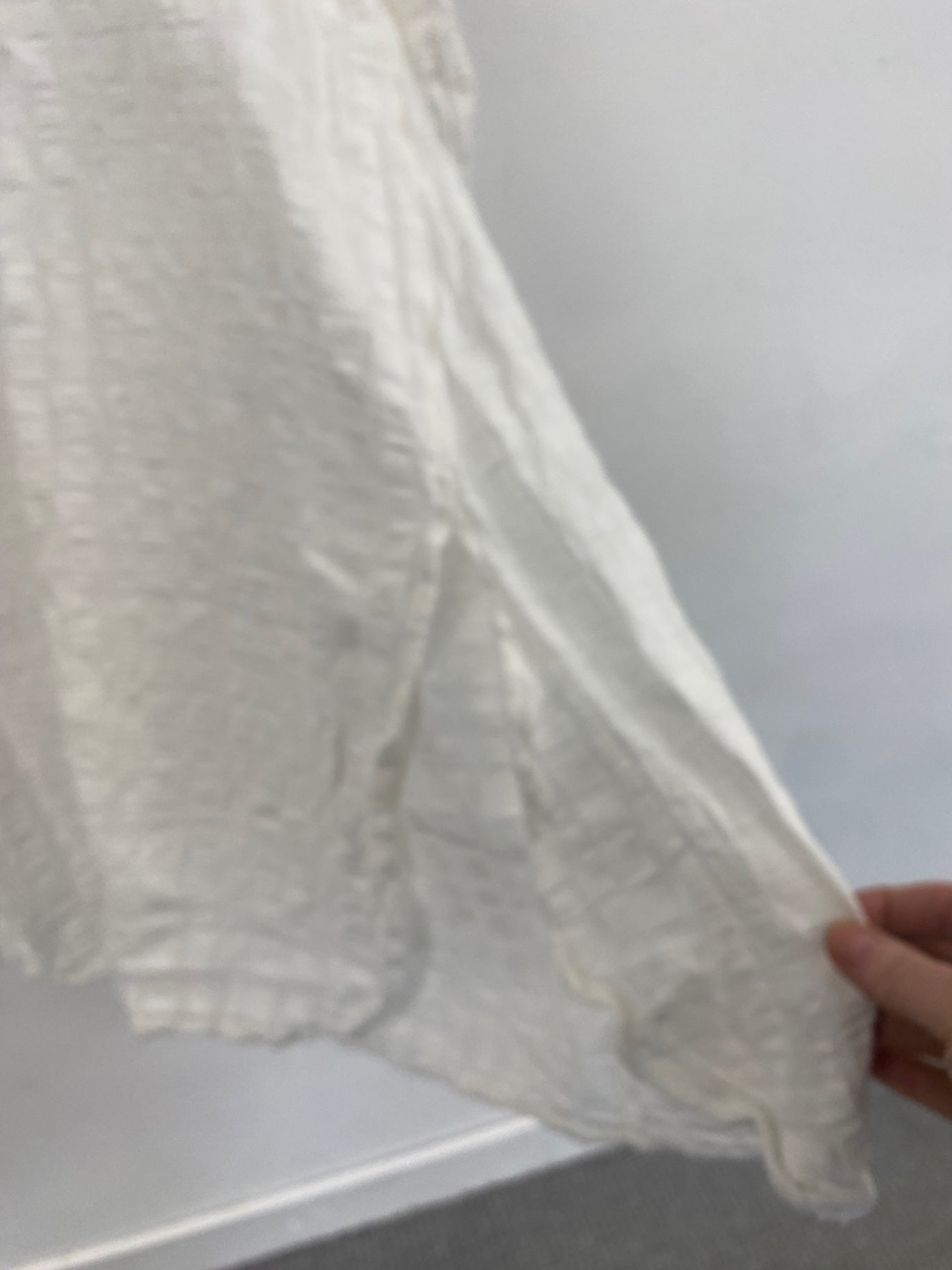 Fabulous Sahara linen blend textured Tunic top Uk16 ivory white LS490