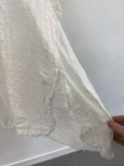 Fabulous Sahara linen blend textured Tunic top Uk16 ivory white LS490