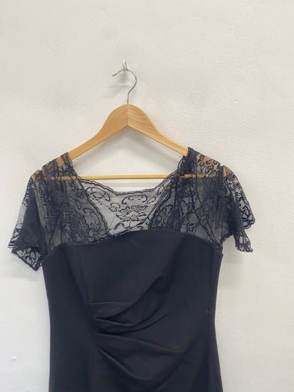 Fabulous Shubette Evening Dress UK 14 Black lace MB489