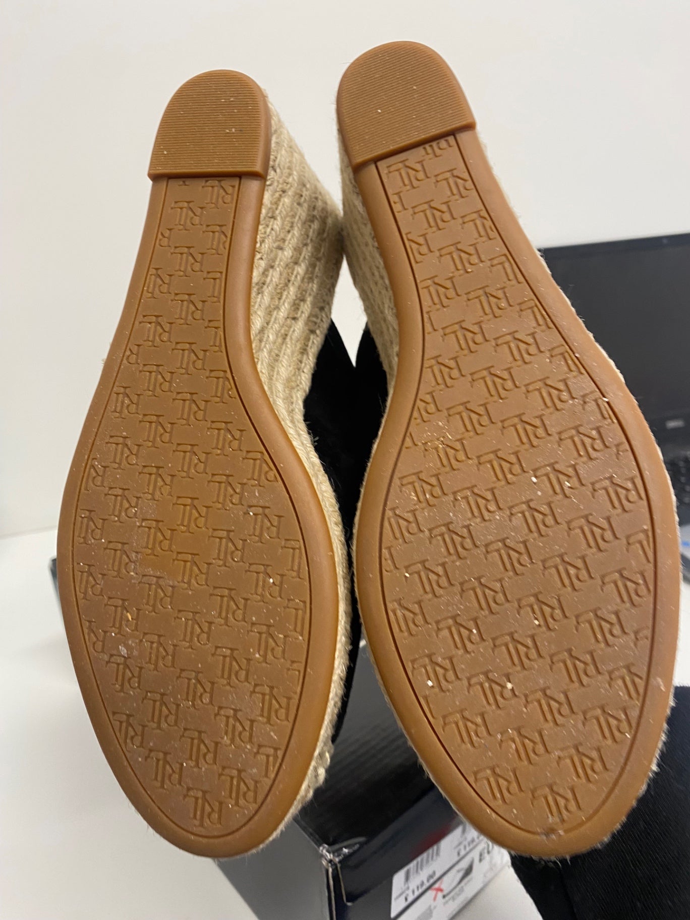 Fabulous Lauren Ralph Lauren Espadrille wedge Shoes UK6 Black LS490