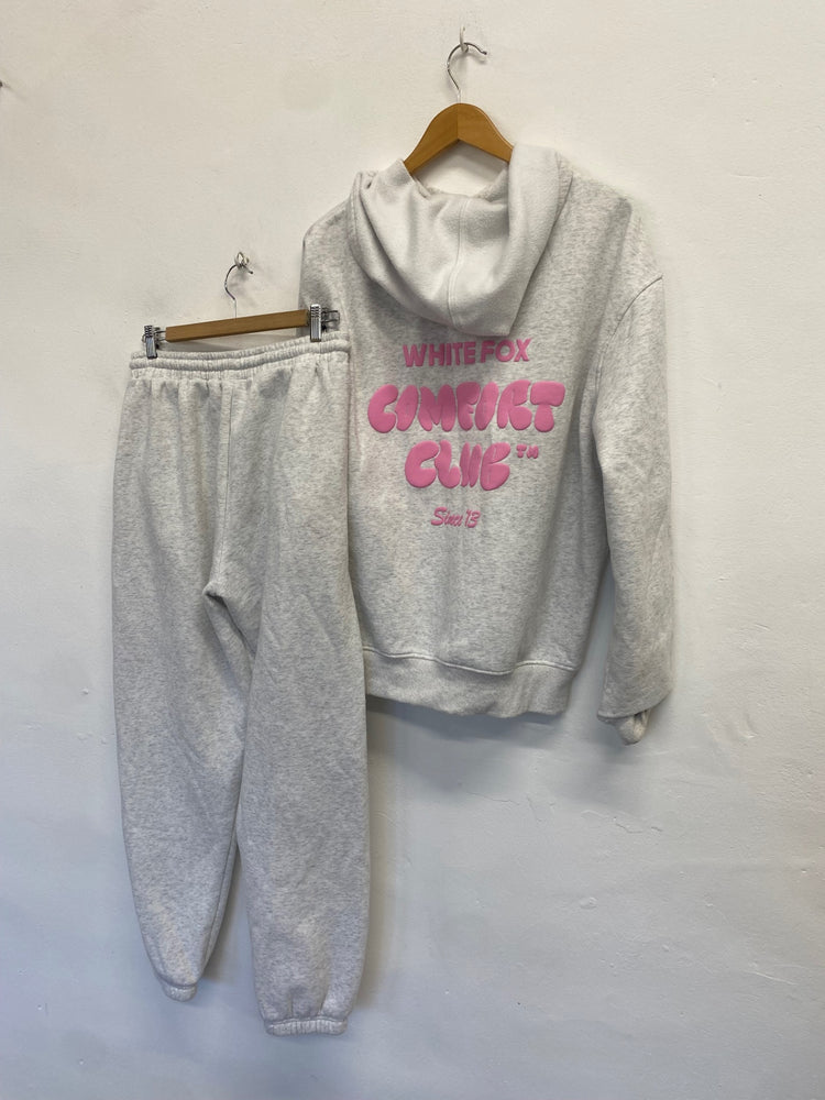 Fabulous White Fox Tracksuit UK M/L Grey hoodie jogger MK482
